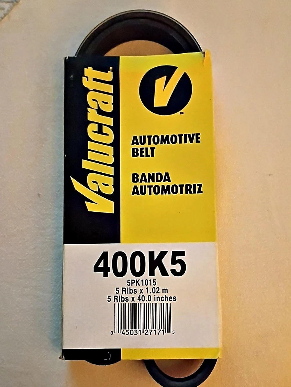 Valucraft 400K5 Automotive Belt Black & Yellow